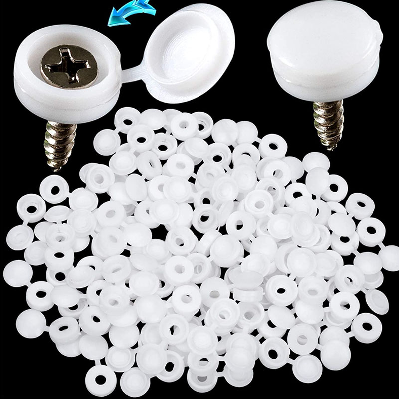 Furniture Hardware Screws - White Hinged Plastic Screw Cap Cover