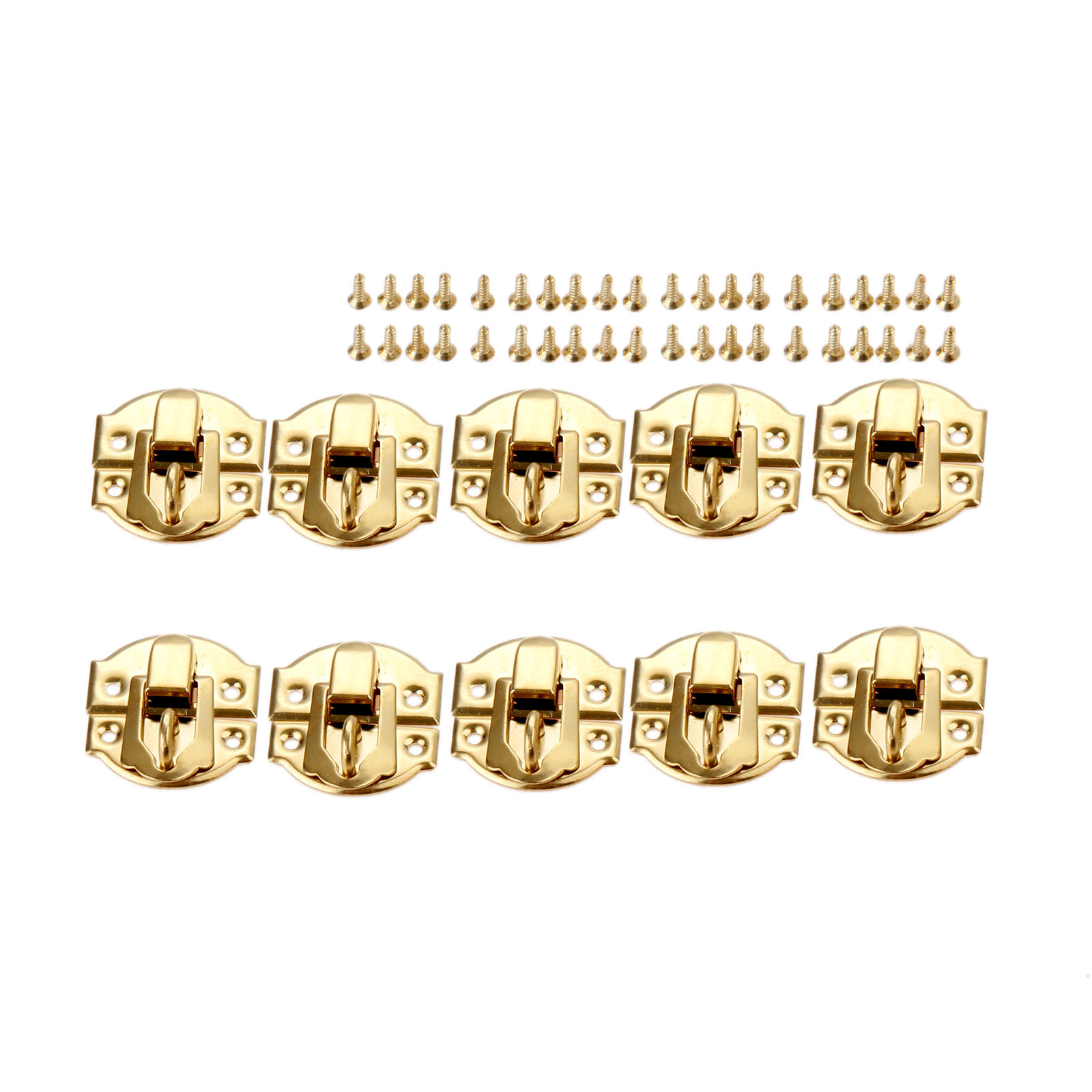 Furniture Hardware Screws - 10pcs Golden Box Latch Clasps w/screws