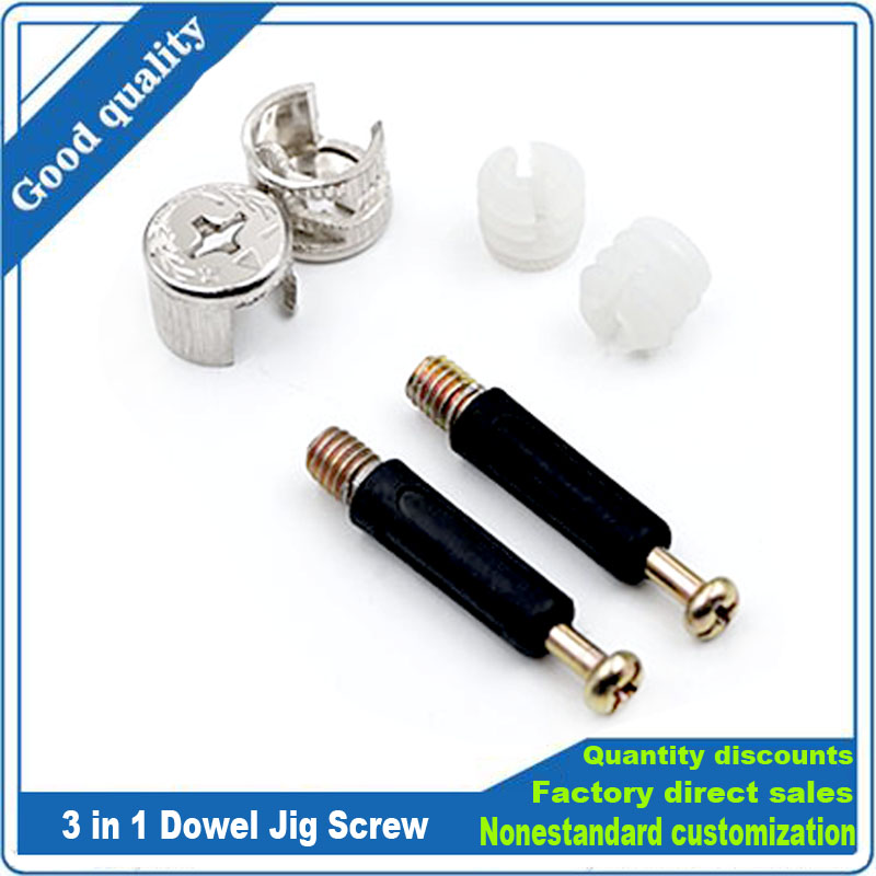 Furniture Hardware Screws - 3 in 1 Dowel Jig Screw