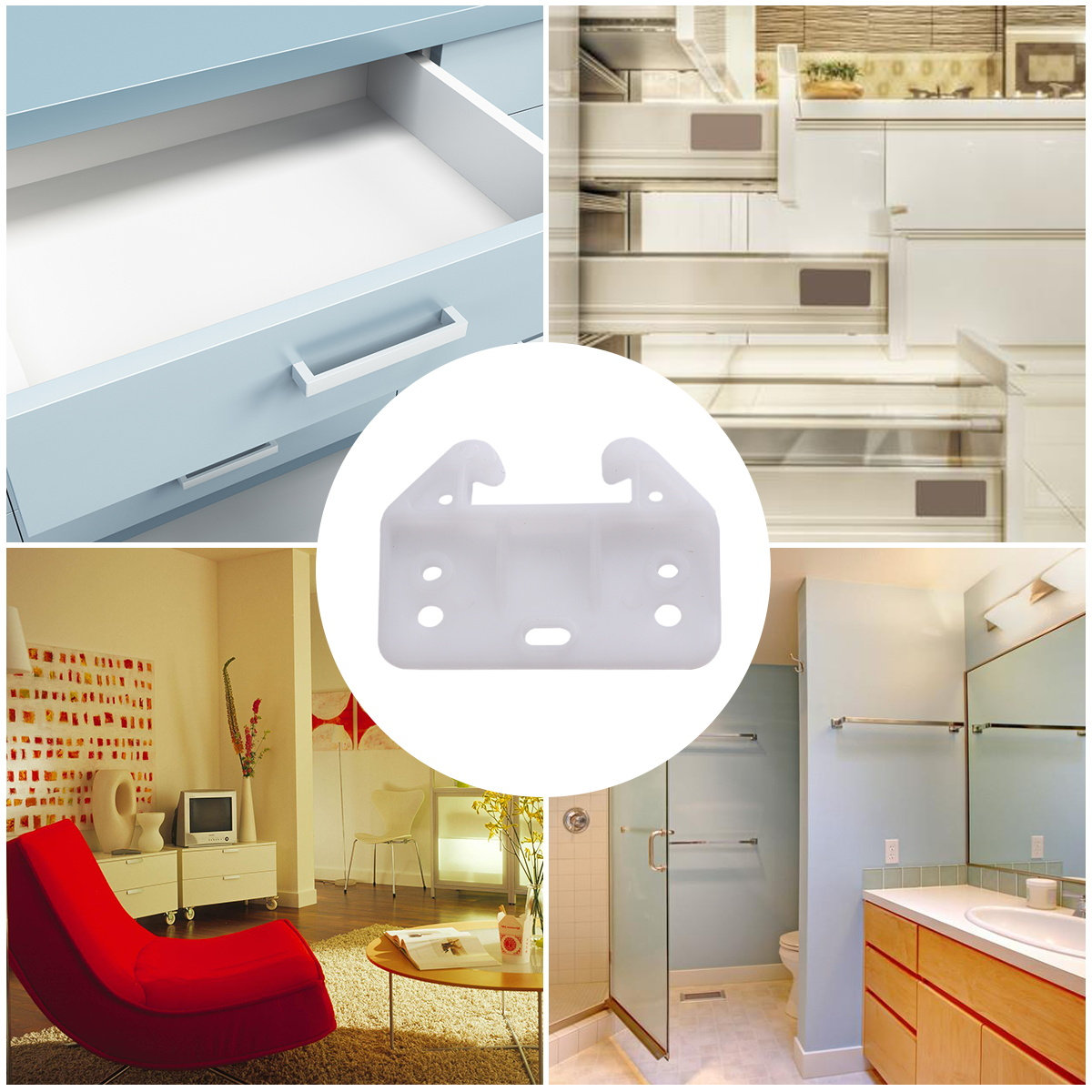 100Pcs Drawer Track Guide Whit - Furniture Hardware With Backplate ulasan dan harga