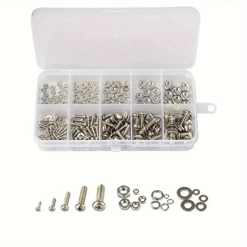 320PCS Hex Nuts & Bolts Set M2 - Furniture Hardware Repair ulasan dan harga