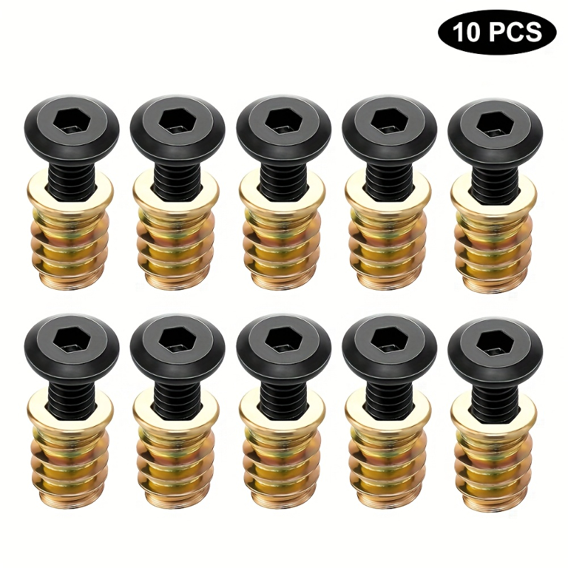 10PCS Threaded Inserts Nut Com - Furniture Hardware Screws ulasan dan harga