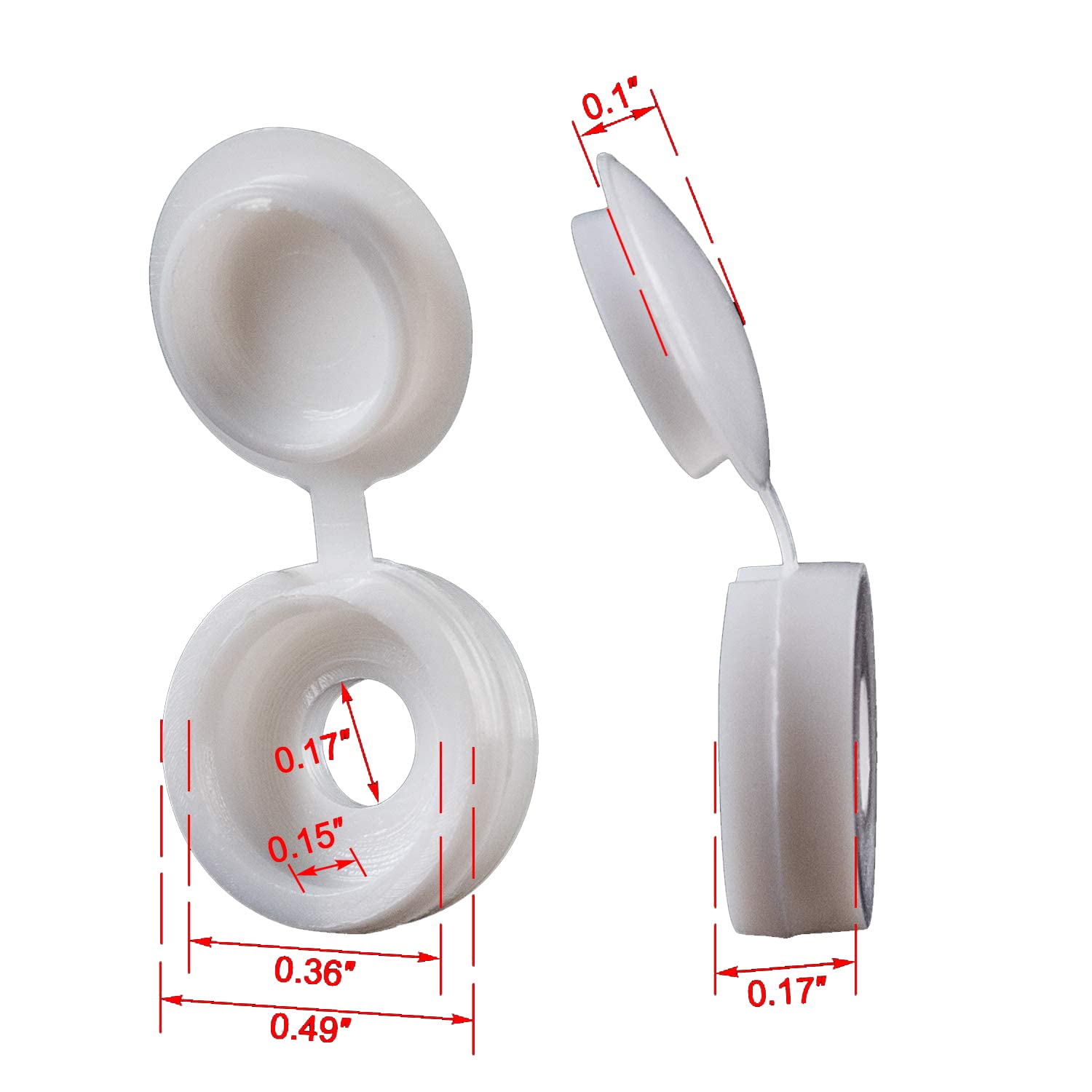 White Hinged Plastic Screw Cap - Furniture Hardware Screws ulasan dan harga