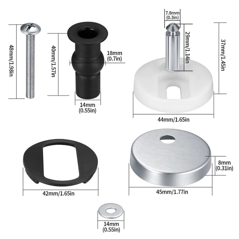 2Pcs Toilet Seat Hinges Top Fi - Furniture Hardware Screws ulasan dan harga