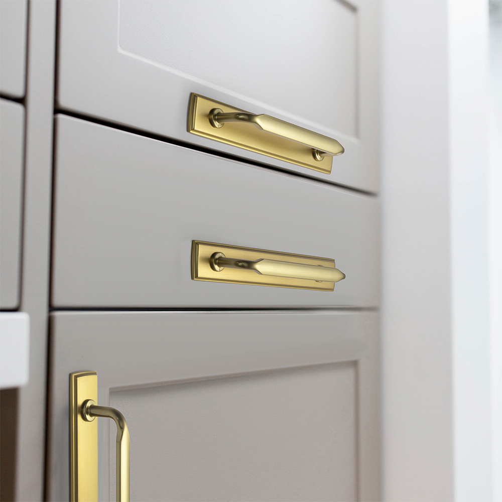 Goo-Ki Brushed Gold Zinc Alloy - Furniture Hardware With Backplate ulasan dan harga