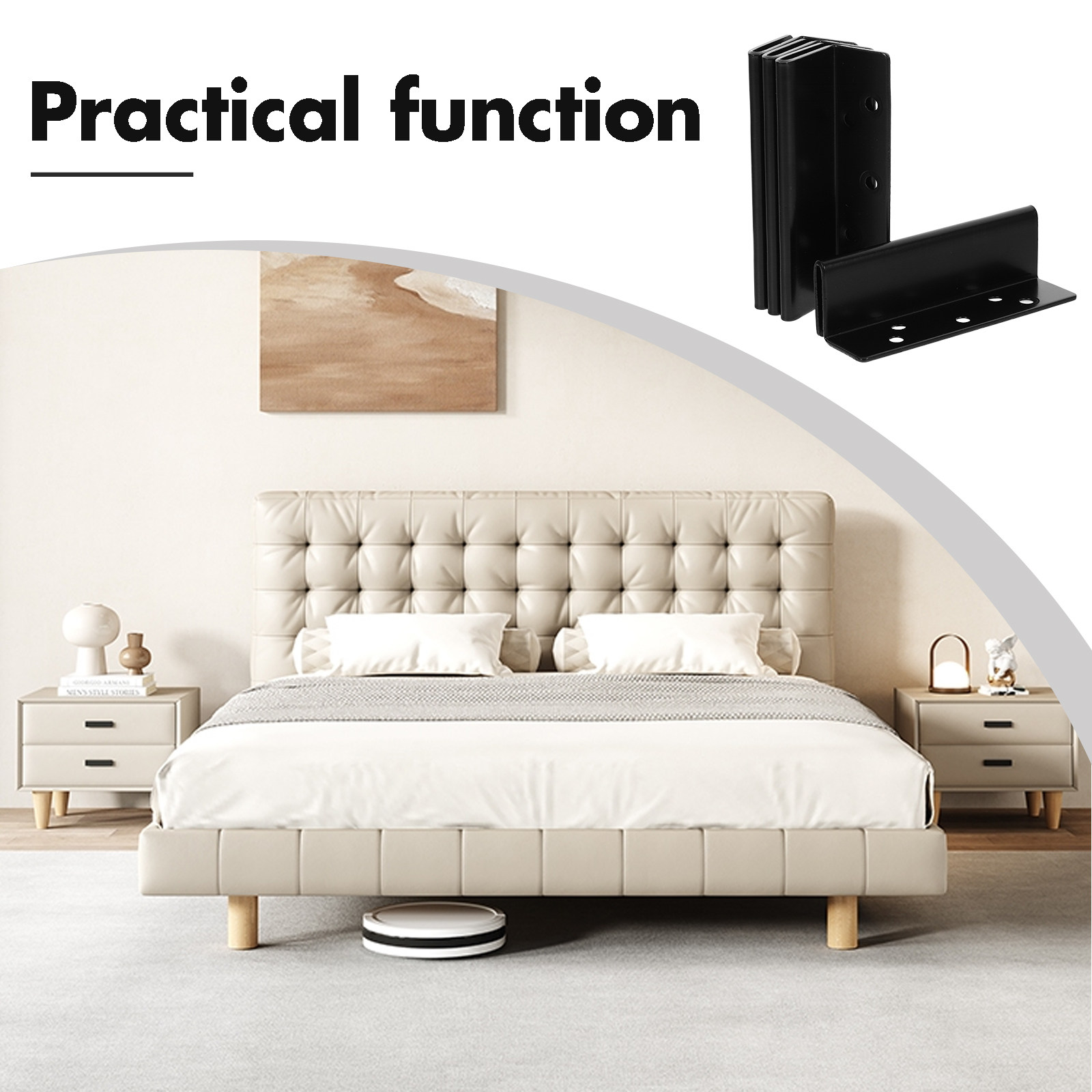 4Pcs Bed Rail Support Brackets - Furniture Rails Hardware ulasan dan harga